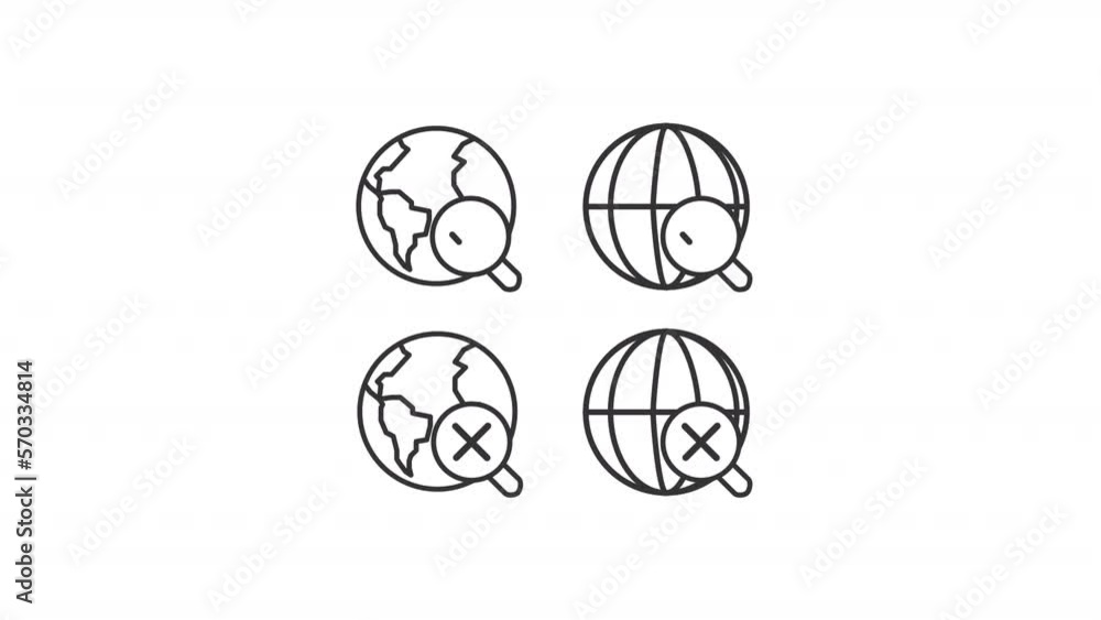 Animated online search linear icons. Error and failure. Online inquiry. Search engine. Seamless loop HD video with alpha channel on transparent background. Outline motion graphic animation Animated online search linear icons. Error and failure. Online inquiry. Search engine. Seamless loop HD video with alpha channel on transparent background. Outline motion graphic animation