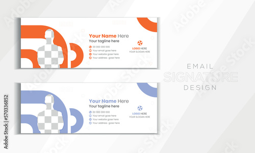 Colorful Business corporate email signature vector template design modern and minimal format for author identity.