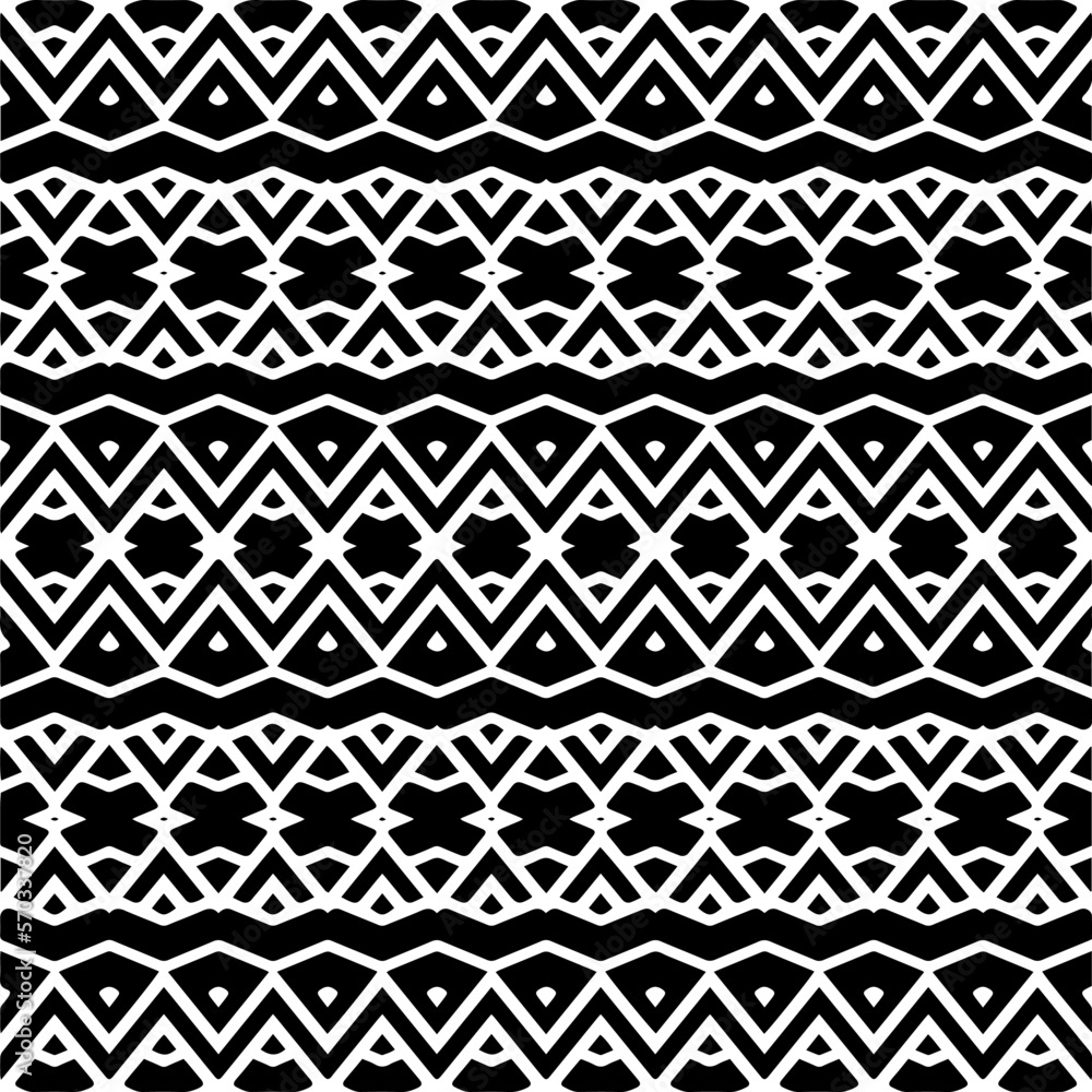 Vector geometric ornament in ethnic style. Seamless pattern with abstract shapes,Black and white color. Repeating pattern for decor, textile and fabric. Vector geometric ornament in ethnic style. Seamless pattern with abstract shapes,Black and white color. Repeating pattern for decor, textile and fabric.