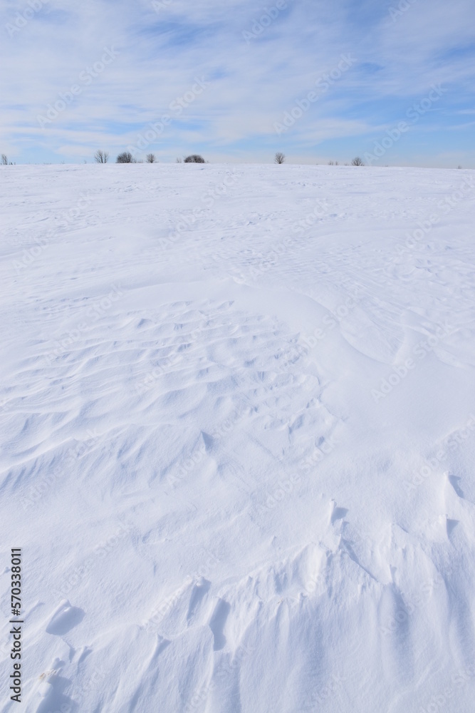 A snowy field, Québec, Canada