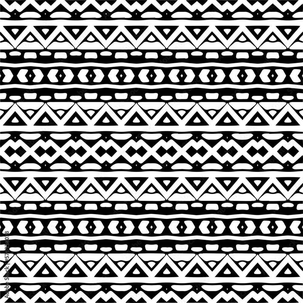 Vector geometric ornament in ethnic style. Seamless pattern with abstract shapes,Black and white color. Repeating pattern for decor, textile and fabric. Vector geometric ornament in ethnic style. Seamless pattern with abstract shapes,Black and white color. Repeating pattern for decor, textile and fabric.