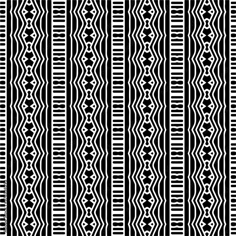 Vector geometric ornament in ethnic style. Seamless pattern with abstract shapes,Black and white color. Repeating pattern for decor, textile and fabric. Vector geometric ornament in ethnic style. Seamless pattern with abstract shapes,Black and white color. Repeating pattern for decor, textile and fabric.