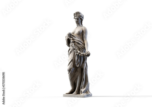 Woman Sculpture 3d isolate rendering on transparent background
