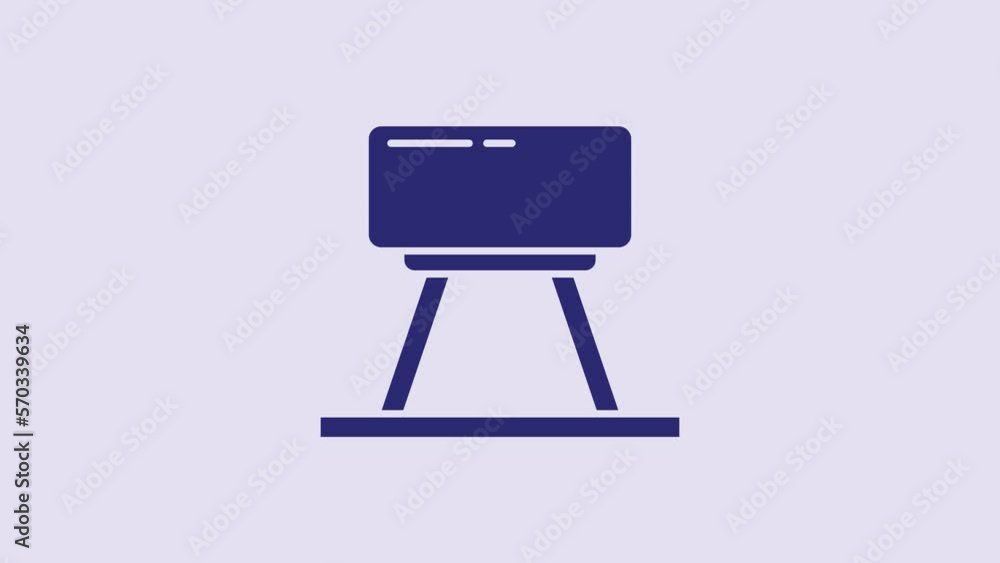 Blue Pommel horse icon isolated on purple background. Sports equipment for jumping and gymnastics. 4K Video motion graphic animation Blue Pommel horse icon isolated on purple background. Sports equipment for jumping and gymnastics. 4K Video motion graphic animation