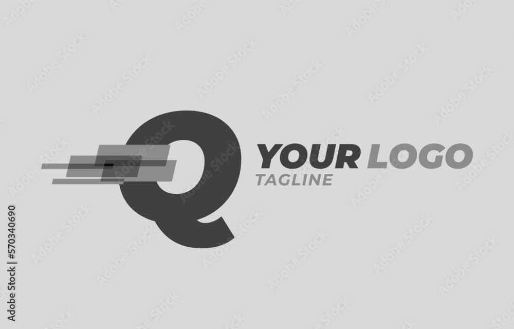 letter Q initial monochrome pixel digital vector logo design letter Q initial monochrome pixel digital vector logo design
