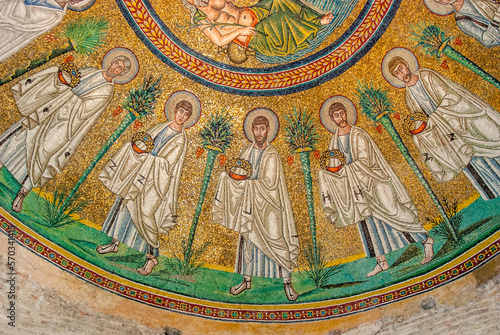Byzantine frescoes , city of Ravenna in Italy