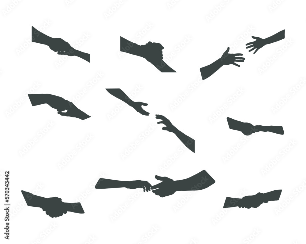 Helping hand silhouettes, Hand silhouettes Helping hand silhouettes, Hand silhouettes