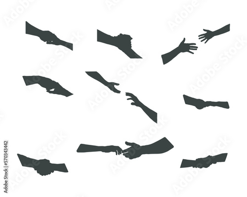 Helping hand silhouettes, Hand silhouettes