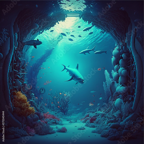Underwater background  Generative ai