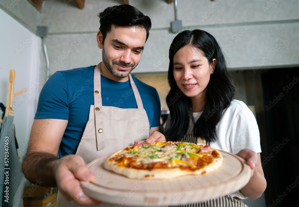 homemade italian pizza dough face with vegetable and sauce cook by