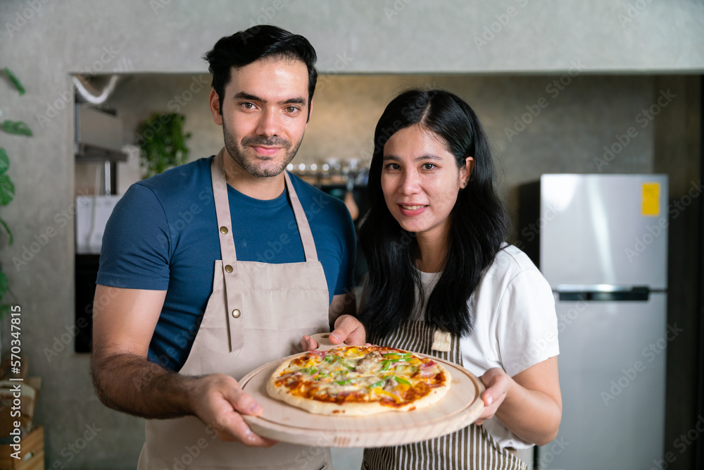 homemade italian pizza dough face with vegetable and sauce cook by