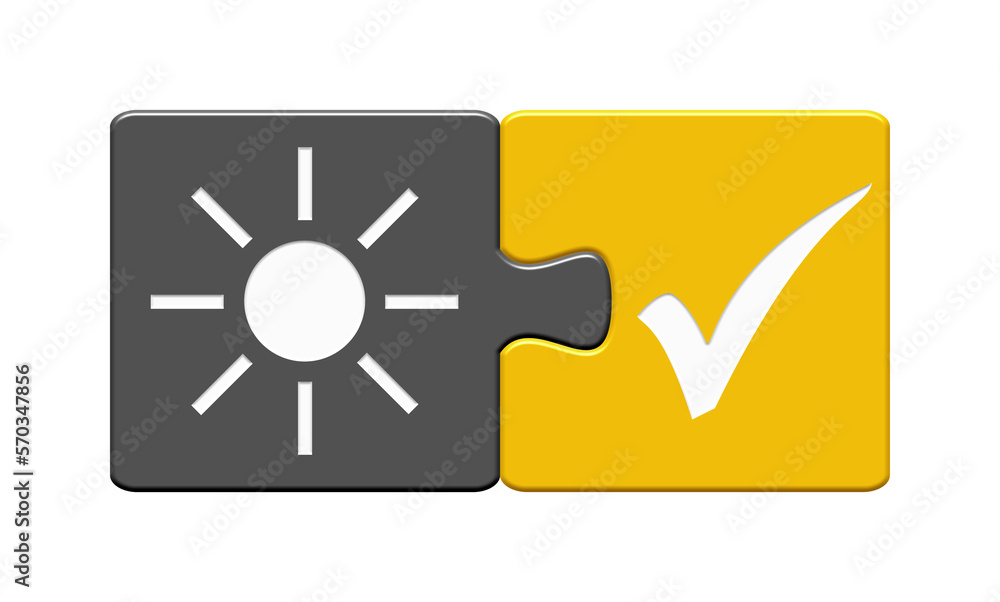 Sommer und Sonne - Puzzle Button orange grau Sommer und Sonne - Puzzle Button orange grau