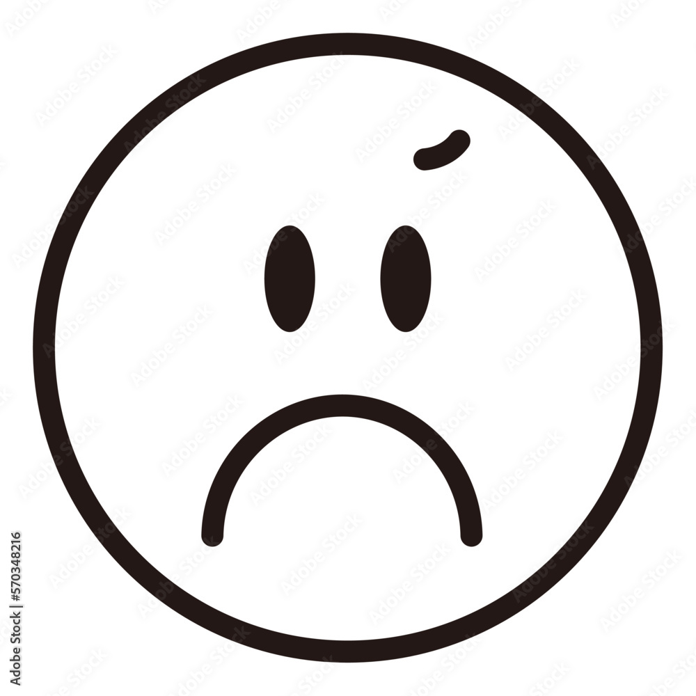 Fototapeta premium simple face emoji icon sticker with white background