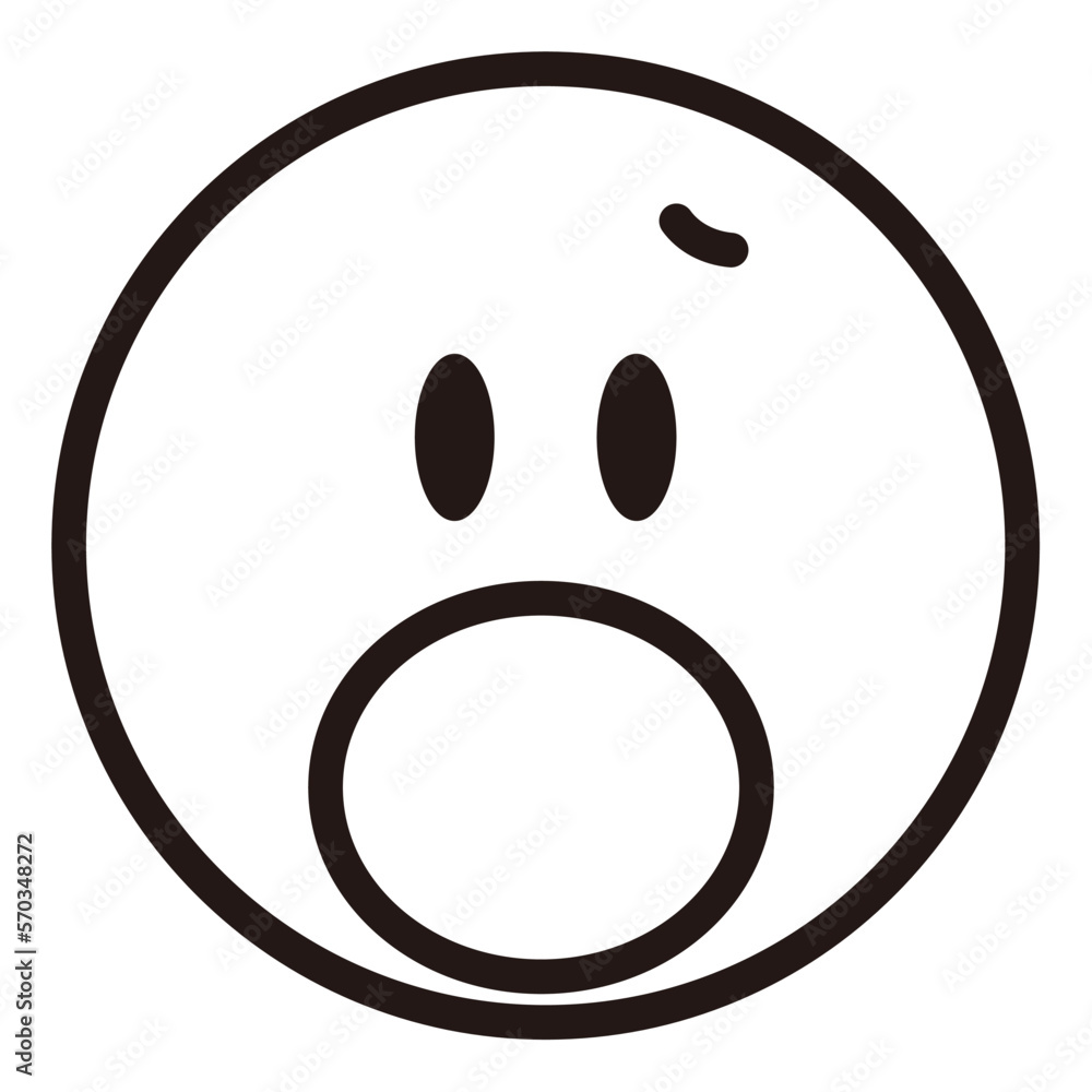 Fototapeta premium simple face emoji icon sticker with white background