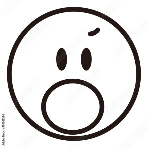 simple face emoji icon sticker with white background