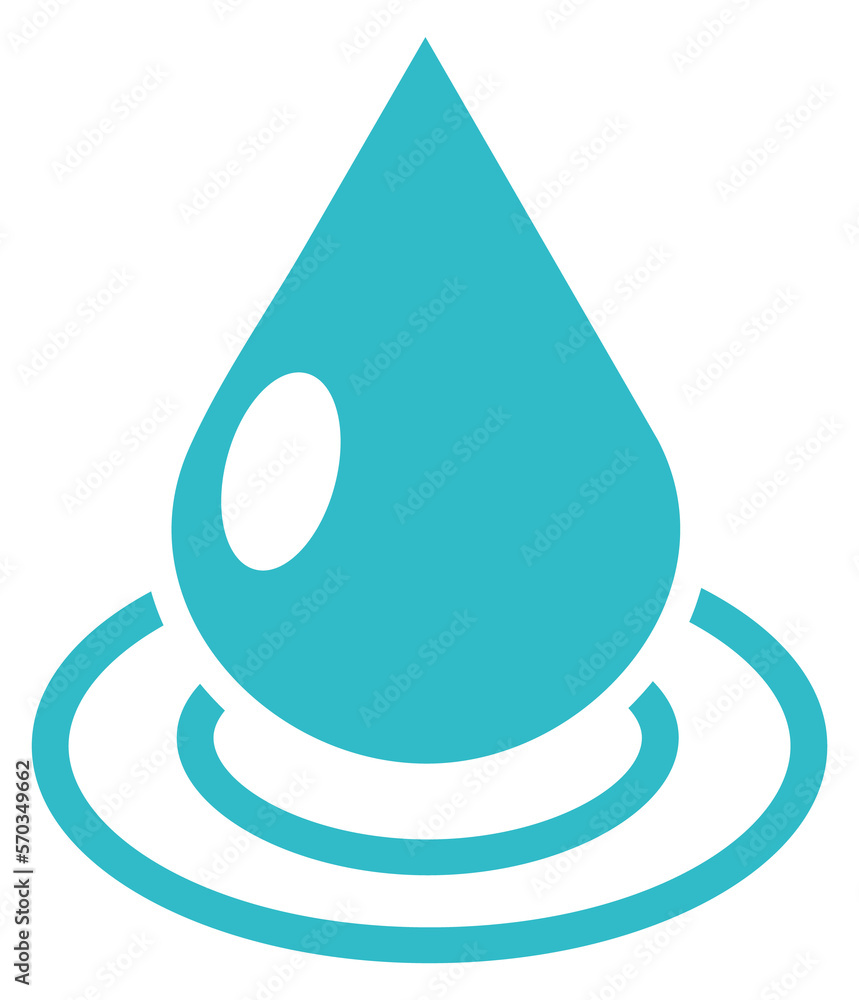 Water drop with ripple circles effect. Blue purity logo Water drop with ripple circles effect. Blue purity logo