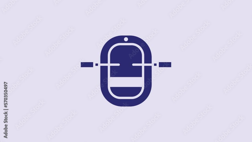 Blue Rafting boat icon isolated on purple background. Inflatable boat with paddles. Water sports, extreme sports, holiday, vacation. 4K Video motion graphic animation Blue Rafting boat icon isolated on purple background. Inflatable boat with paddles. Water sports, extreme sports, holiday, vacation. 4K Video motion graphic animation