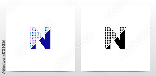 Partial Dots On Letter Logo Design N