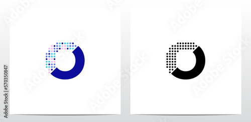Partial Dots On Letter Logo Design O