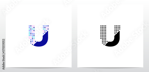 Partial Dots On Letter Logo Design U