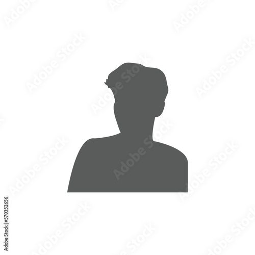 Monochrome male avatar silhouette. User icon vector in trendy flat design.