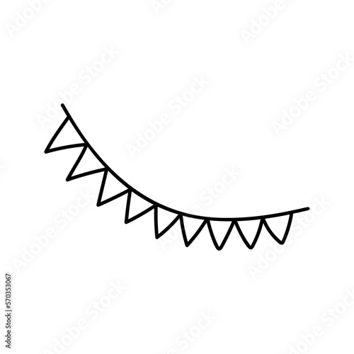 Cute doodle celebration garland clipart. Hand drawn vector illustration