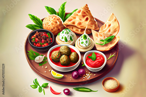 Arabic traditional food. Generative Ai