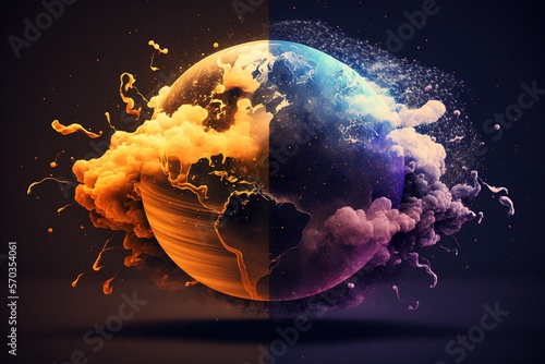 World meteorology meteorological day planet with weather abstract illustration generative ai photo