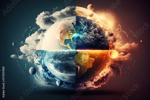 World meteorology meteorological day planet with weather abstract illustration generative ai
