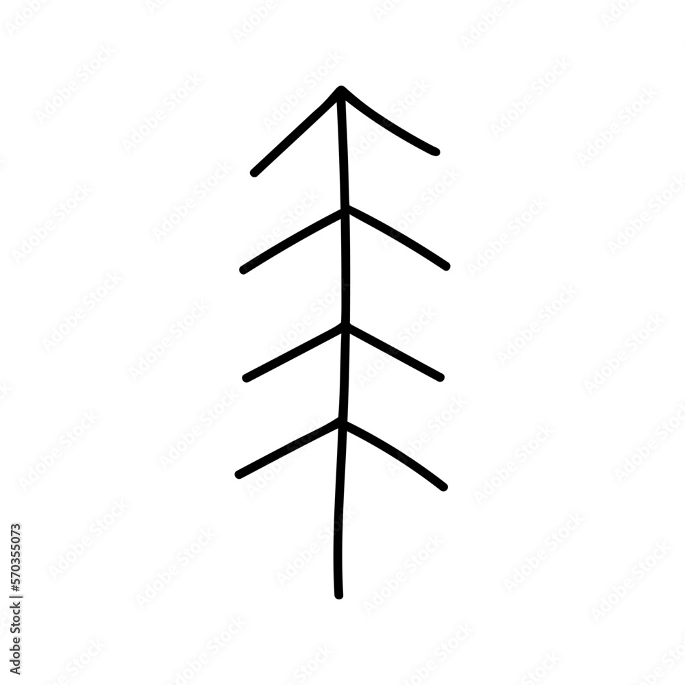 Hand drawn winter Christmas tree. Vector illustration of doodles Hand drawn winter Christmas tree. Vector illustration of doodles