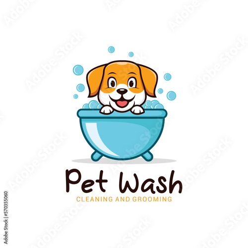 Pet Wash Logo Vector Design Template