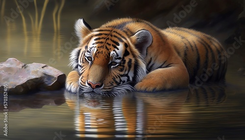 cute and funny lazy tiger