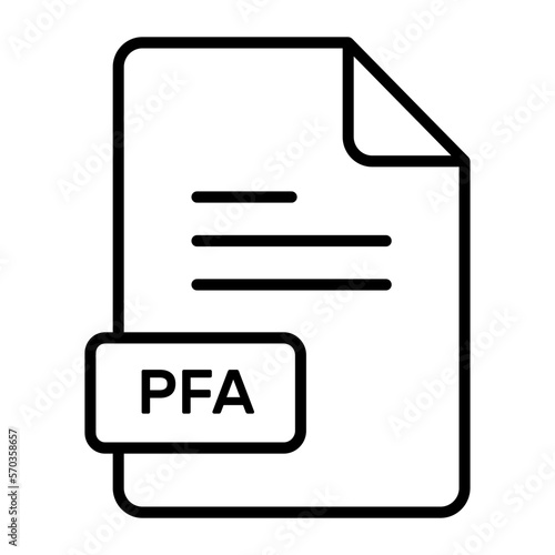 An amazing vector icon of PFA file, editable design