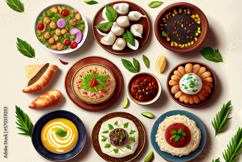 Arabic Cuisine Middle. Generative Ai