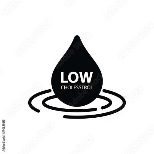 Low cholesterol icon, vector line illustration