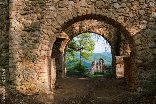 Muran castle ruins  Slovak republic  central Europe. Travel destination.