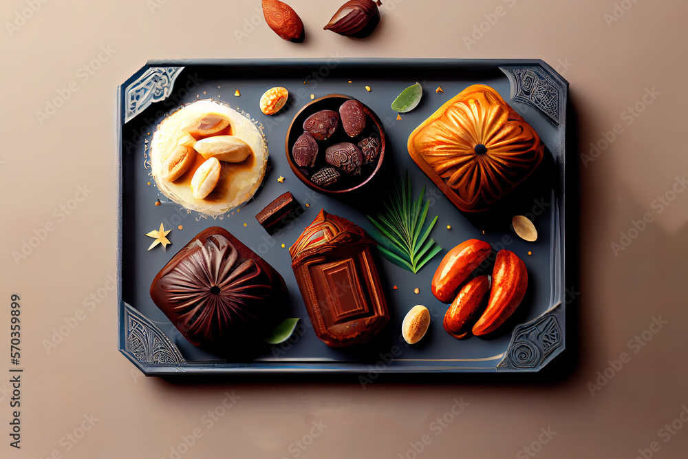 selamat hari raya aidilfitri vector illustration with traditional kuih