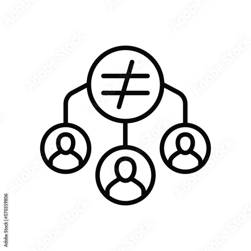 inequality or discrimination line icon