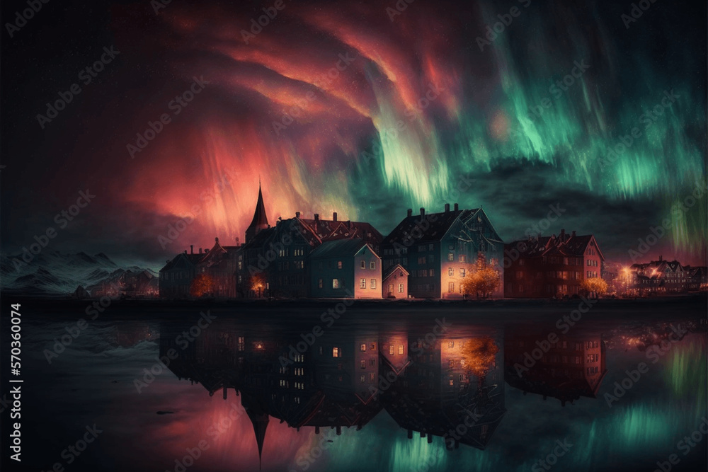 Fototapeta premium The Northern Lights Adventure in Reykjavik