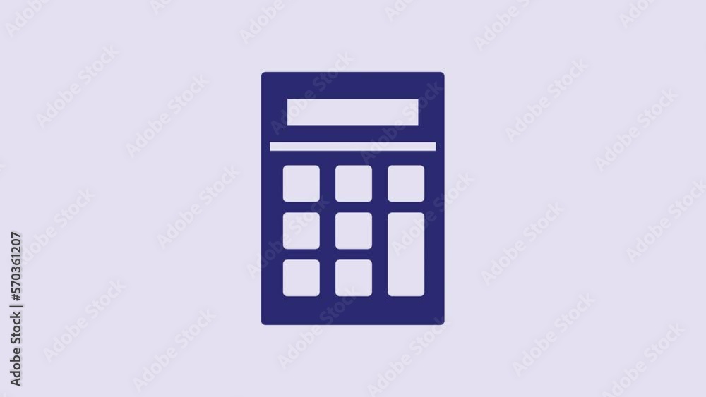 Blue Calculator icon isolated on purple background. Accounting symbol. Business calculations mathematics education and finance. 4K Video motion graphic animation Blue Calculator icon isolated on purple background. Accounting symbol. Business calculations mathematics education and finance. 4K Video motion graphic animation