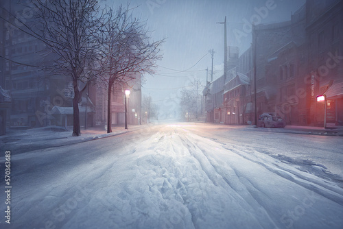 City Street Covered in Snow © Daniel L