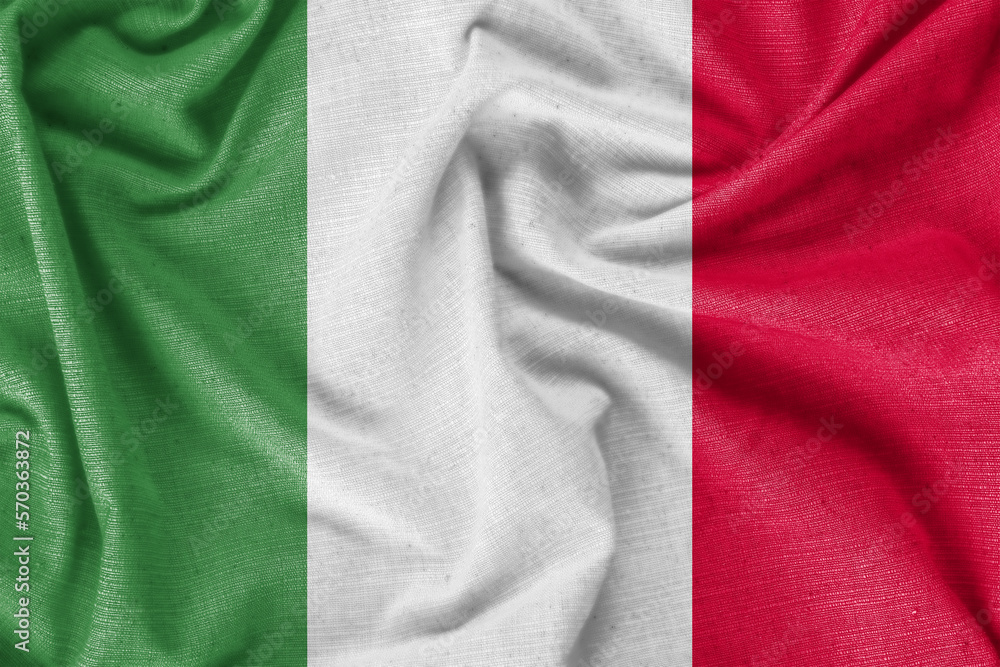 Italy country flag background realistic silk fabric