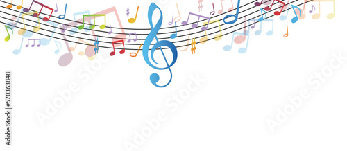 note musicali su sfondo nero, concetto di musica, concerto