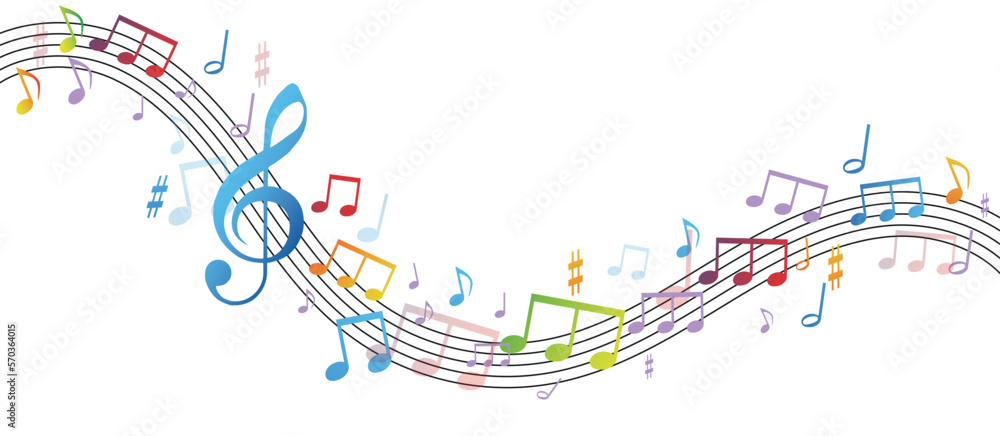 note musicali su sfondo nero, concetto di musica, concerto Stock Vector ...