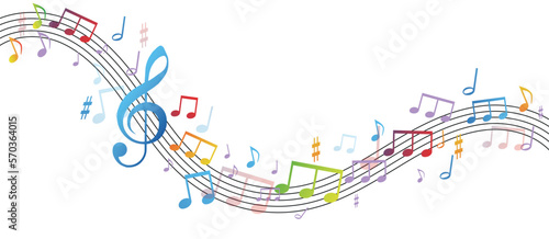 note musicali su sfondo nero, concetto di musica, concerto