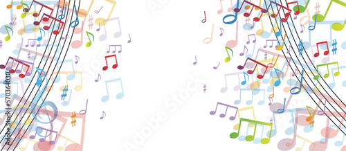 note musicali su sfondo nero, concetto di musica, concerto