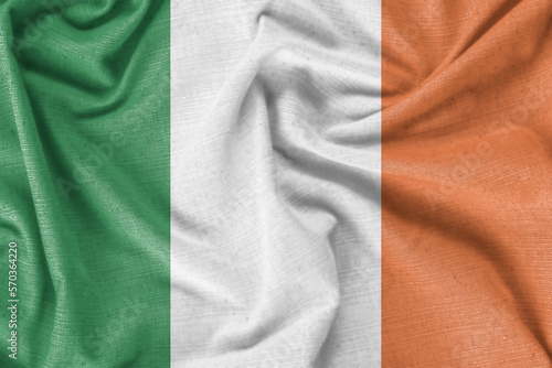 Ireland country flag background realistic silk fabric