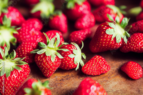 Fresh strawberries, generative AI