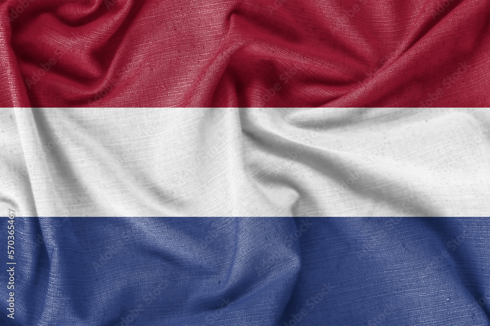 Netherlands country flag background realistic silk fabric Netherlands country flag background realistic silk fabric