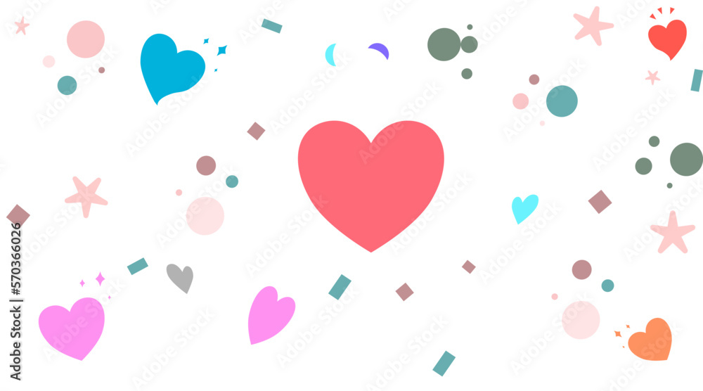 Valentine pattern vector. Love Day background for printing. Star and Heart for 14 Feb on White color background.